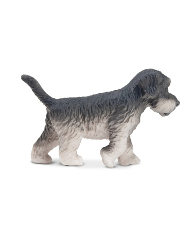 Figurine chiot Schnauzer gris debout Toymany
