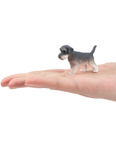 Figurine chiot Schnauzer gris debout Toymany