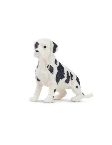 Figurine chiot Dogue allemand noir et blanc Toymany