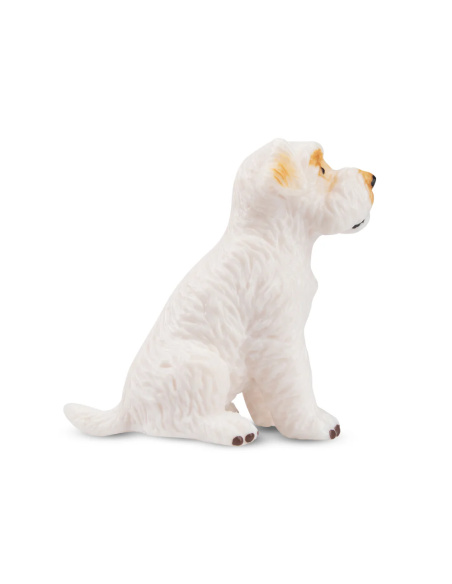 Figurine chiot Schnauzer blanc assis Toymany