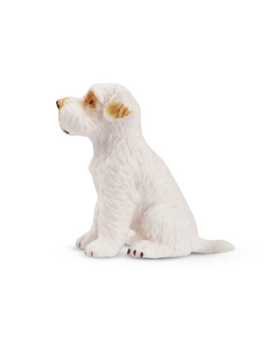 Figurine chiot Schnauzer blanc assis Toymany