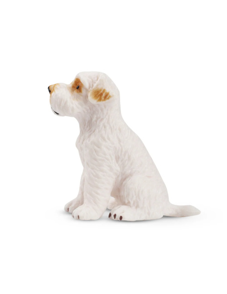 Figurine chiot Schnauzer blanc assis Toymany