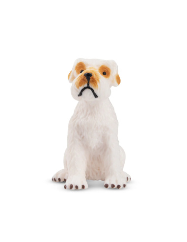 Figurine chiot Schnauzer blanc assis Toymany