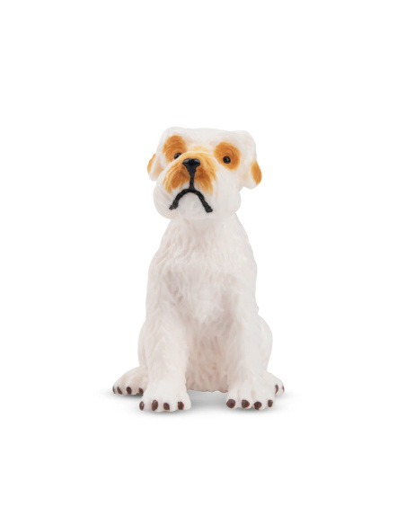 Figurine chiot Schnauzer blanc assis Toymany