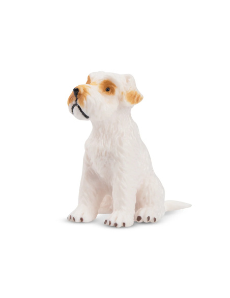 Figurine chiot Schnauzer blanc assis Toymany