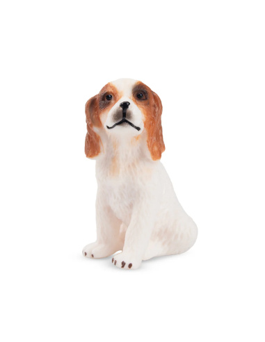 Figurine chiot Cocker spaniel bicolore assis Toymany