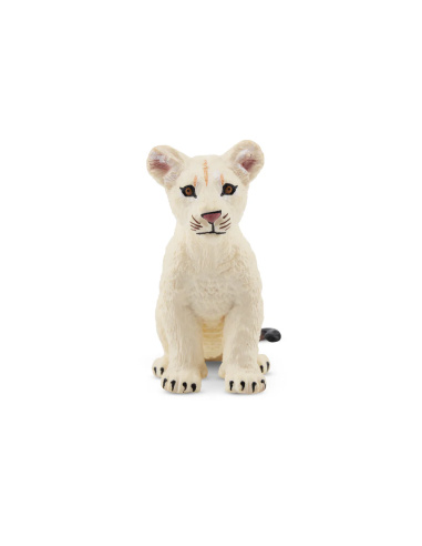 Figurine lionceau blanc assis ToyMany