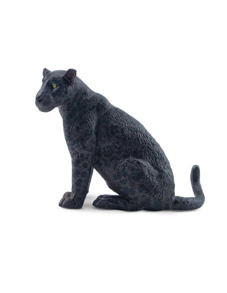 Figurine jaguar noir femelle (assise) ToyMany