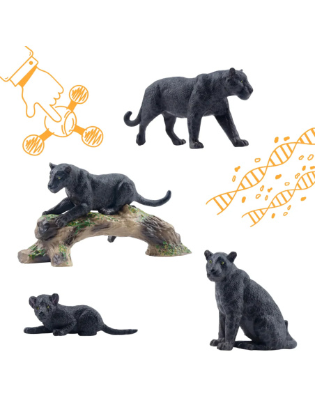 Figurine jaguar noir femelle (allongée) ToyMany