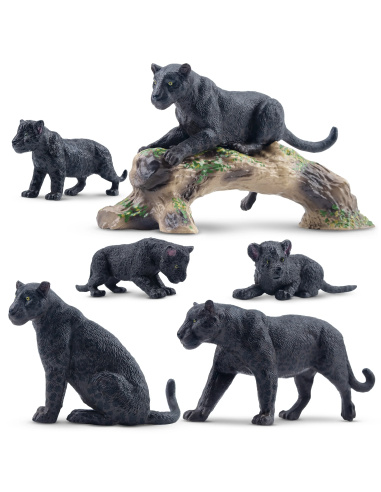 Figurine jaguar noir femelle (allongée) ToyMany