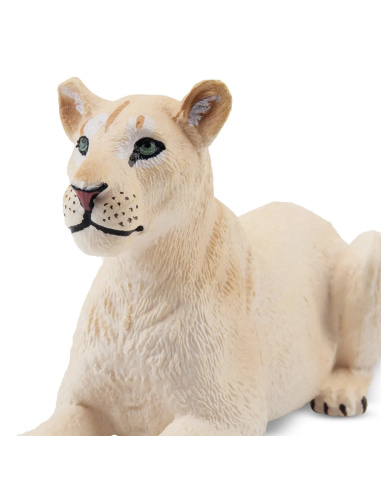 Figurine lionne blanche allongée ToyMany
