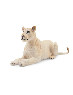 Figurine lionne blanche allongée ToyMany