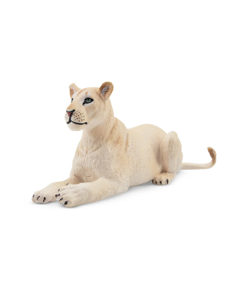 Figurine lionne blanche allongée ToyMany