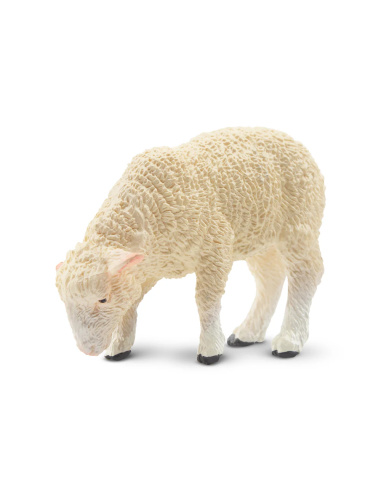 Figurine agneau blanc qui broute ToyMany