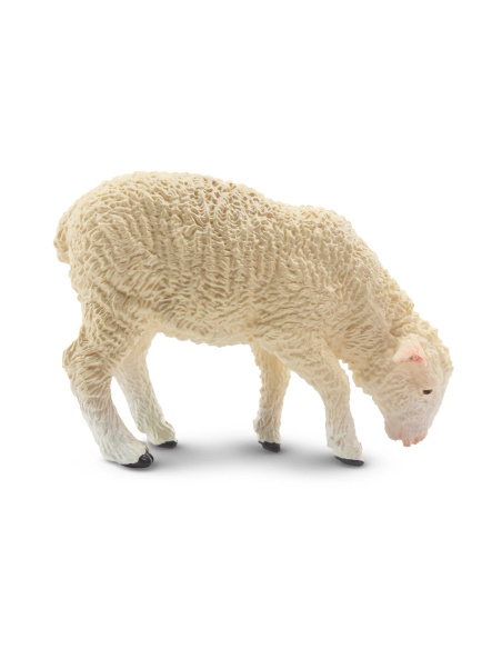 Figurine agneau blanc qui broute ToyMany