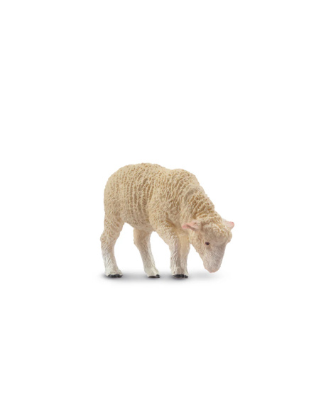 Figurine agneau blanc qui broute ToyMany