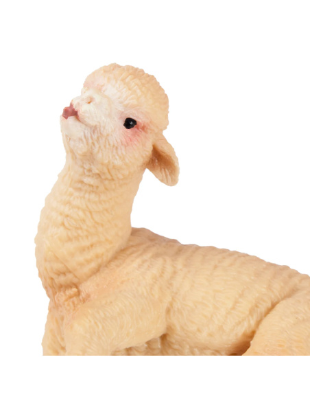 Figurine bébé alpaga allongé ToyMany