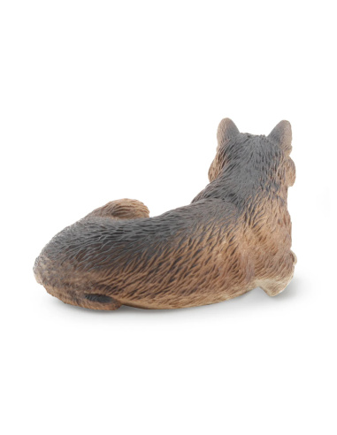 Figurine loup gris assis ToyMany