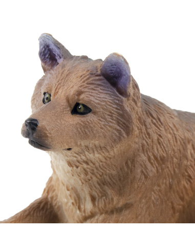 Figurine loup gris assis ToyMany