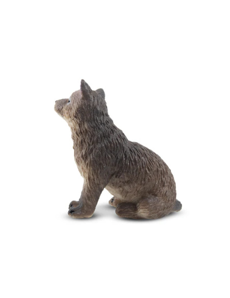 Figurine louveteau gris assis ToyMany