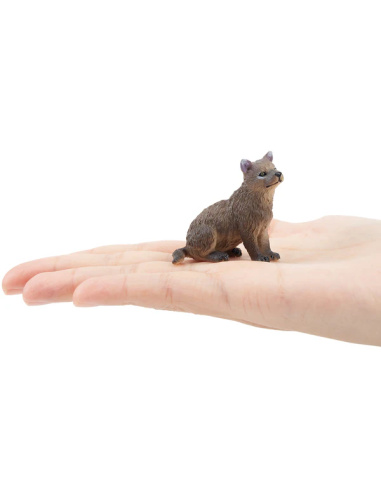 Figurine louveteau gris assis ToyMany