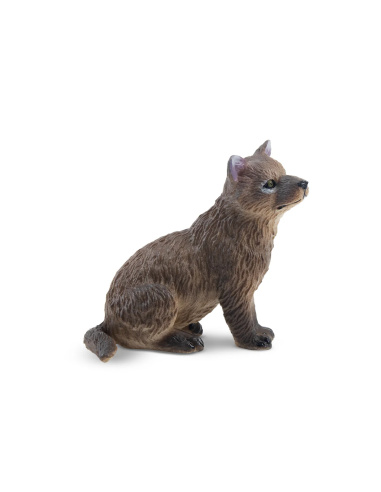 Figurine louveteau gris assis ToyMany