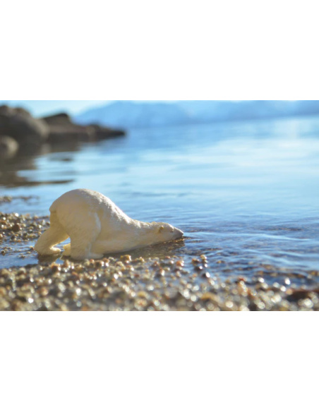 Figurine ours polaire adulte allongé ToyMany