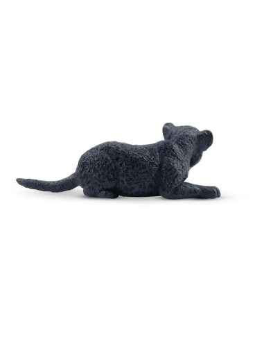 Figurine bébé léopard noir allongé ToyMany