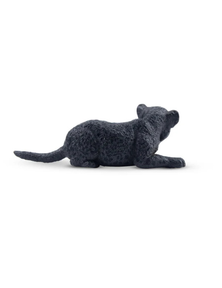 Figurine bébé léopard noir allongé ToyMany