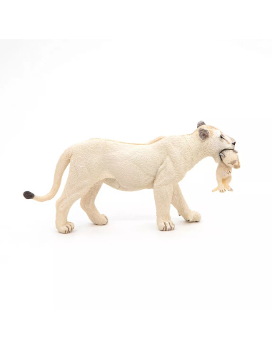 Figurine Lionne Blanche Lionceau Papo - Félins Rares