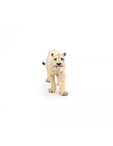 Figurine Lionne Blanche Lionceau Papo - Félins Rares