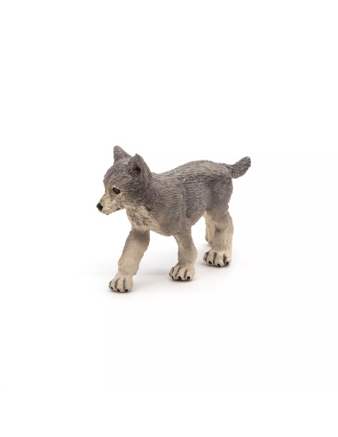 Figurine Louveteau Gris Papo - Jeune Canidé
