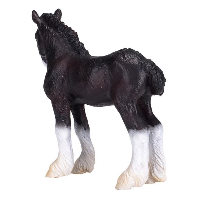 Figurine Poulain Shire Noir Balzanes | Jeune Cheval Trait