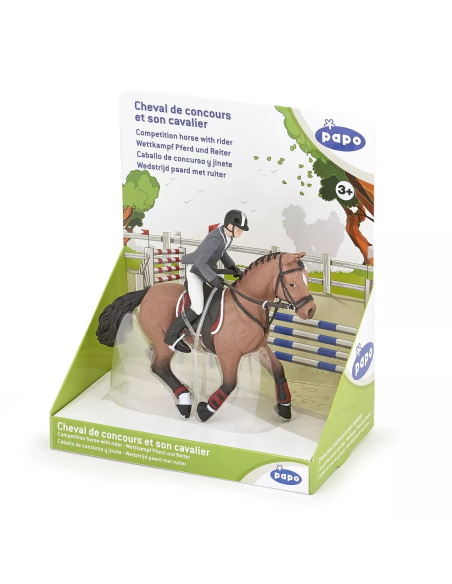 Cheval Saut Obstacle Cavalier Papo - Sport Équestre