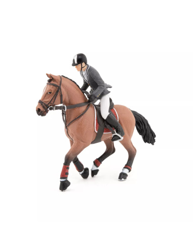 Cheval Saut Obstacle Cavalier Papo - Sport Équestre