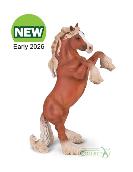 Figurine Jument Gypsy Vanner Alezane Cabrée | CollectA Deluxe 1:12