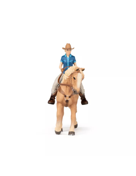 Cheval western et cavalière – Figurine Papo 51566