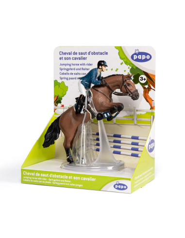 Cheval de saut d’obstacle et son cavalier – Figurine Papo 51562