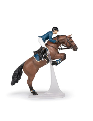 Cheval de saut d’obstacle et son cavalier – Figurine Papo 51562