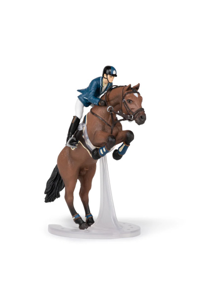 Cheval de saut d’obstacle et son cavalier – Figurine Papo 51562