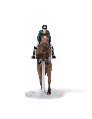 Cheval de saut d’obstacle et son cavalier – Figurine Papo 51562