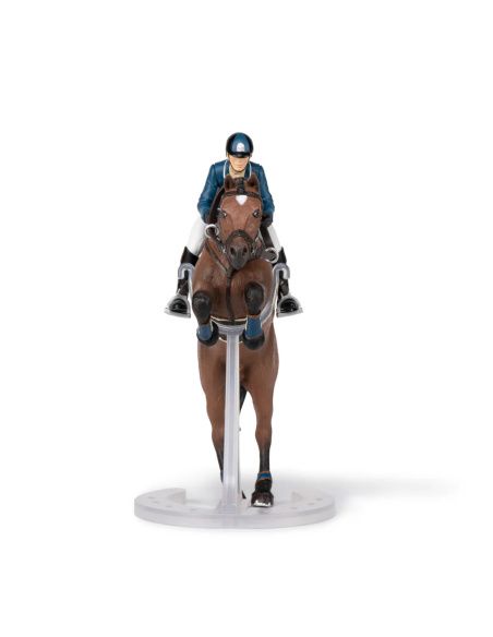 Cheval de saut d’obstacle et son cavalier – Figurine Papo 51562