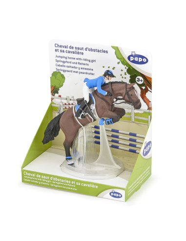Cheval de saut d’obstacles et sa cavalière – Figurine Papo 51560