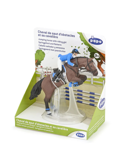 Cheval de saut d’obstacles et sa cavalière – Figurine Papo 51560