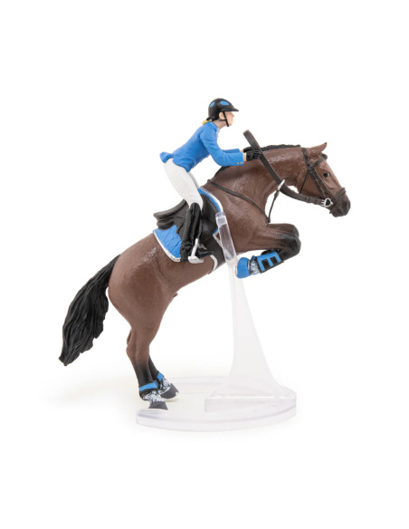 Cheval de saut d’obstacles et sa cavalière – Figurine Papo 51560