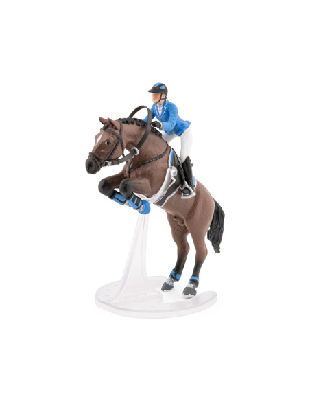Cheval de saut d’obstacles et sa cavalière – Figurine Papo 51560