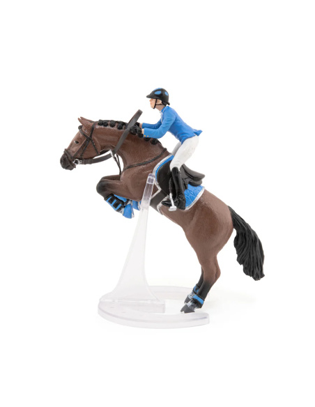 Cheval de saut d’obstacles et sa cavalière – Figurine Papo 51560
