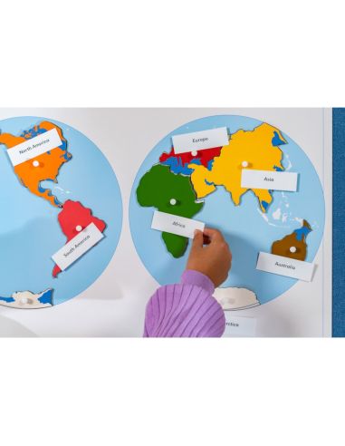 Planisphère Montessori Nienhuis - Carte Puzzle Géographique | Découverte Mondiale pour Enfants