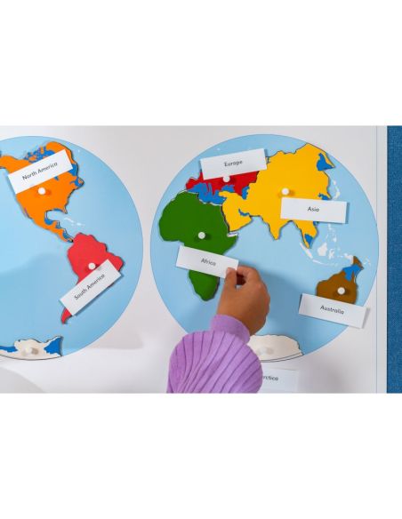 Planisphère Montessori Nienhuis - Carte Puzzle Géographique | Découverte Mondiale pour Enfants
