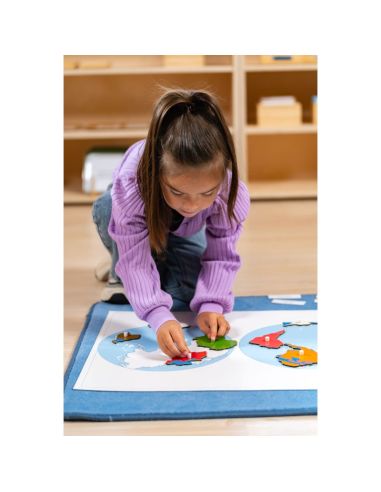 Planisphère Montessori Nienhuis - Carte Puzzle Géographique | Découverte Mondiale pour Enfants